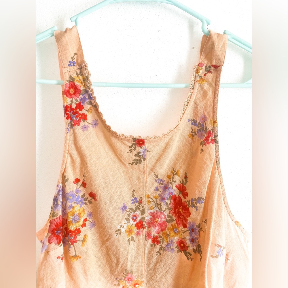 Women’s American Eagle Outfitters Peach Tank Top Size Large Floral - Picture 3 of 9